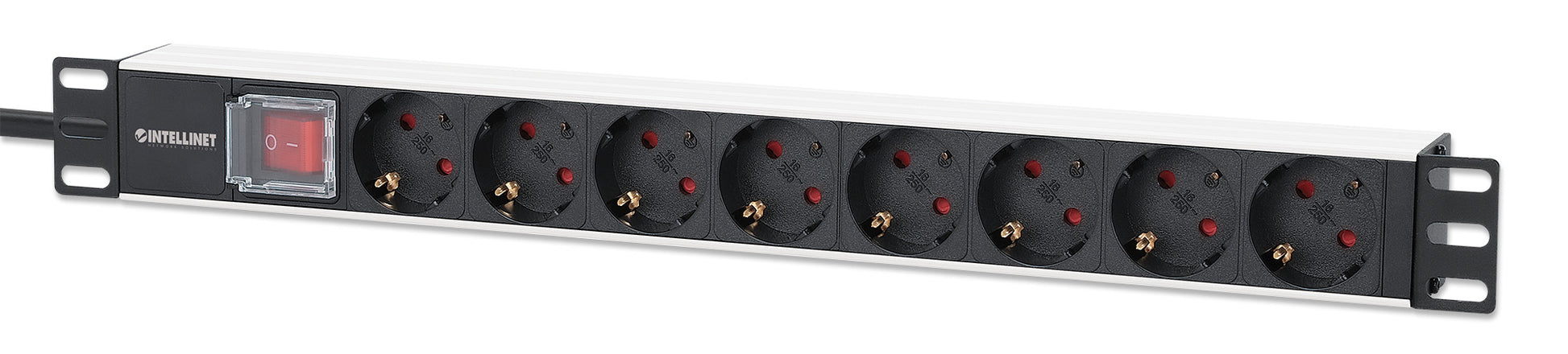19" 1U Rackmount 8-Outlet Power Distribution Unit (PDU) with C14 Plug and Switch Image 1