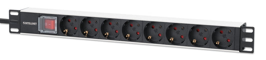19" 1U Rackmount 8-Outlet Power Distribution Unit (PDU) with C14 Plug and Switch Image 1