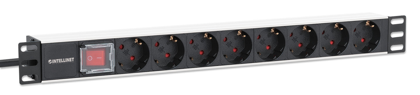 19" 1U Rackmount 8-Outlet Power Distribution Unit (PDU) with C14 Plug and Switch Image 2