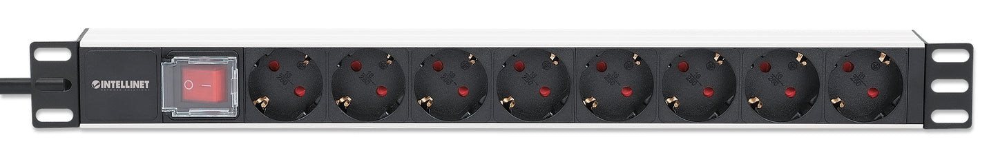 19" 1U Rackmount 8-Outlet Power Distribution Unit (PDU) with C14 Plug and Switch Image 3