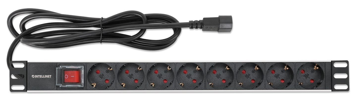 19" 1U Rackmount 8-Outlet Power Distribution Unit (PDU) with C14 Plug and Switch Image 5