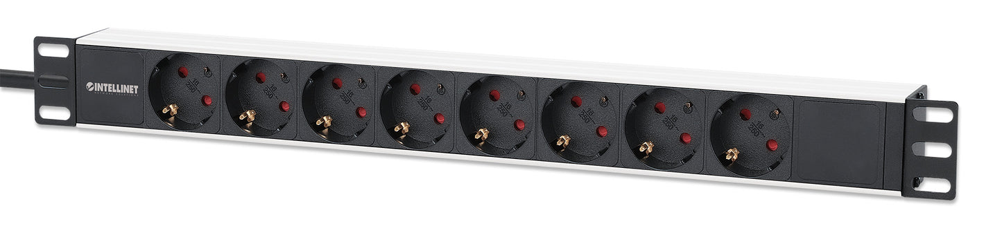 19" 1U Rackmount 8-Outlet Power Distribution Unit (PDU) with C14 Plug Image 1