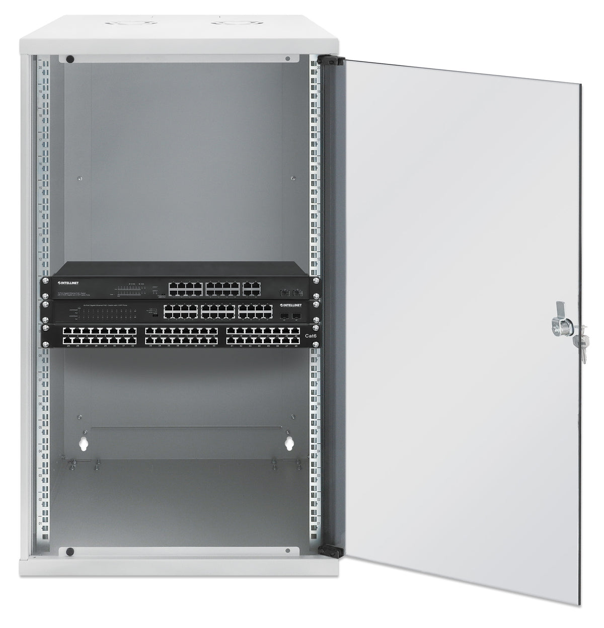 20U 19" Wall Mount Network Cabinet, Basic Line, 560 mm Depth, Gray Image 4