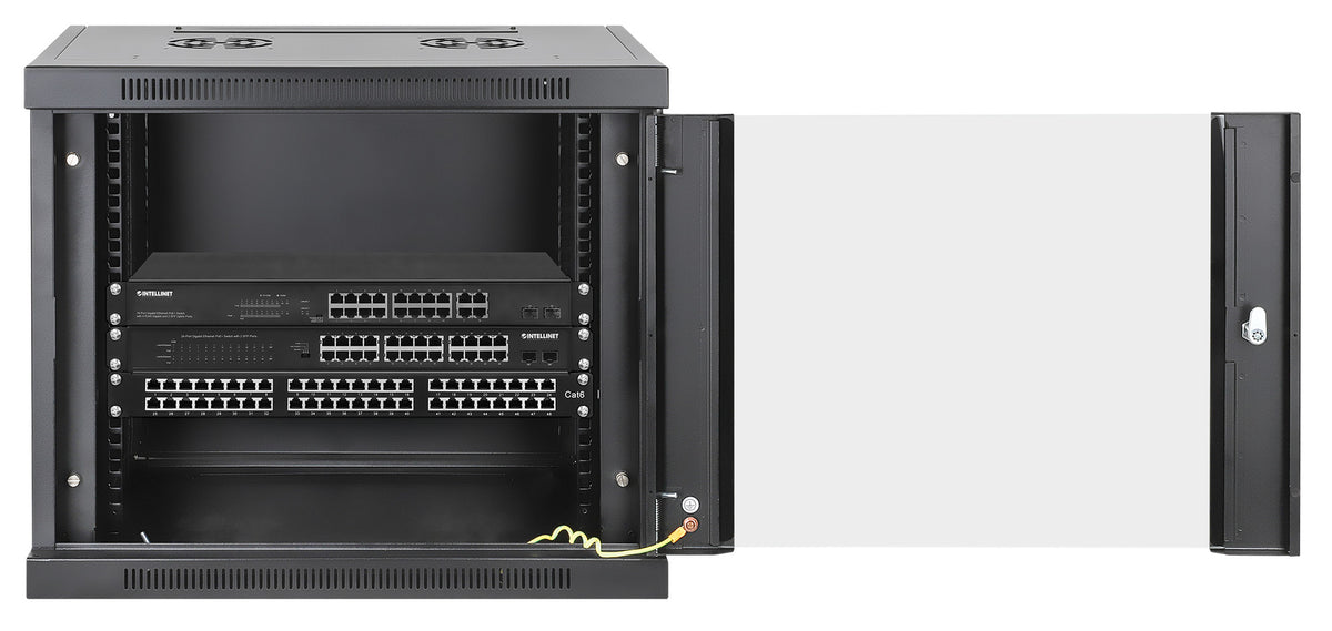 9U 19" Toolless Wall Mount Network Cabinet, 450 mm Depth, Black Image 4