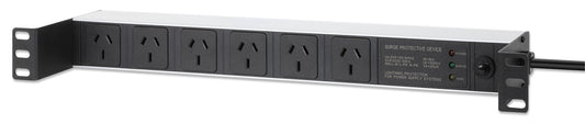 19" 1U Rackmount 6-Outlet PDU with Surge Protector Image 1