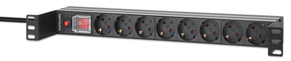 Recessed 19" 1U Rackmount 8-Outlet PDU with Circuit Breaker Image 1