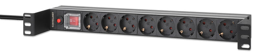 Recessed 19" 1U Rackmount 8-Outlet PDU with Circuit Breaker Image 1