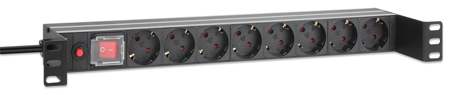 Recessed 19" 1U Rackmount 8-Outlet PDU with Circuit Breaker Image 3