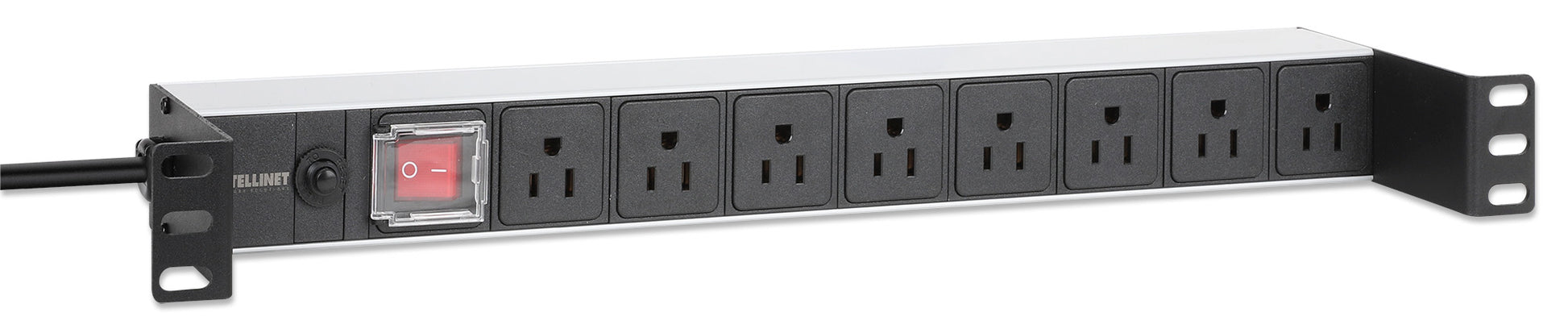 Recessed 19" 1U Rackmount 8-Outlet PDU with Circuit Breaker Image 3