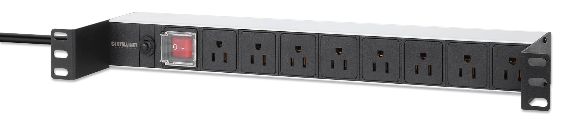 Recessed 19" 1U Rackmount 8-Outlet PDU with Circuit Breaker Image 1