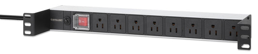 Recessed 19" 1U Rackmount 8-Outlet PDU with Circuit Breaker Image 1