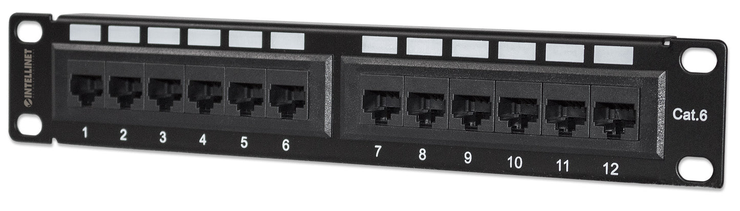 10" Cat6 12-Port Patch Panel, 1U Image 1