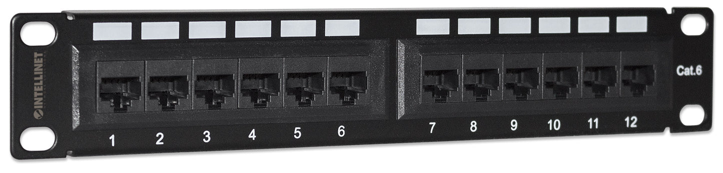 10" Cat6 12-Port Patch Panel, 1U Image 2