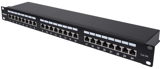 Cat6a 10G Shielded 24-Port Patch Panel, 1U Image 1