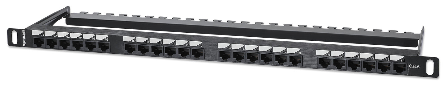 Cat6 24-Port Patch Panel, 0.5U Image 1