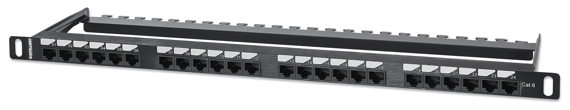Cat6 24-Port Patch Panel, 0.5U Image 1