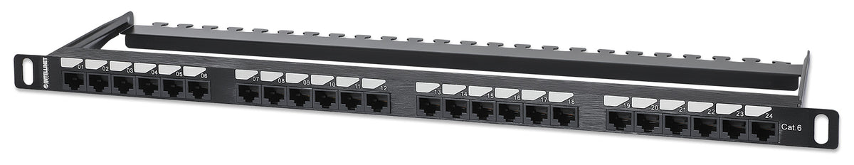 Cat6 24-Port Patch Panel, 0.5U Image 1
