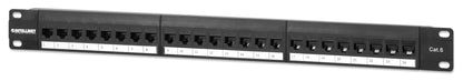 24-Port Unshielded Blank Patch Panel with Pre-Installed Cat6 Keystone Couplers, 1U Image 1