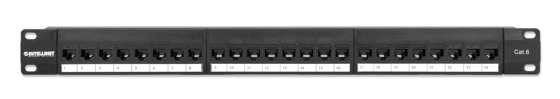 24-Port Unshielded Blank Patch Panel with Pre-Installed Cat6 Keystone Couplers, 1U Image 3