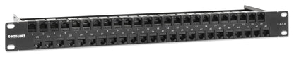 48-Port Unshielded Blank Patch Panel with Pre-Installed Cat6 UTP Keystone Couplers, 1U Image 2