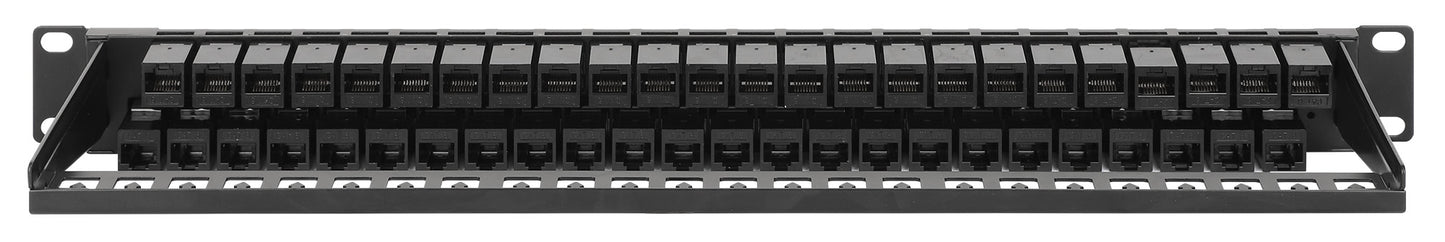 48-Port Unshielded Blank Patch Panel with Pre-Installed Cat6 UTP Keystone Couplers, 1U Image 4