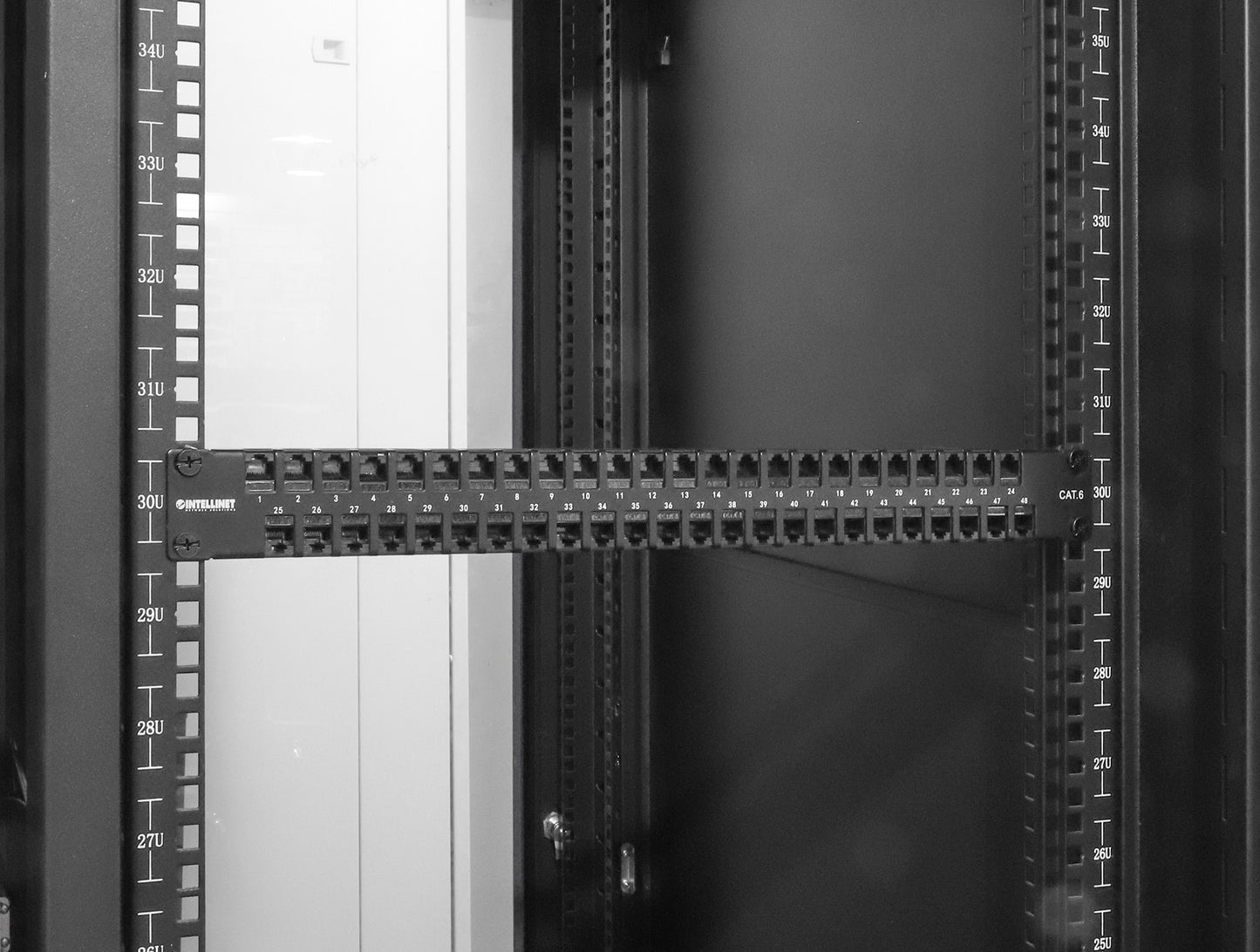 48-Port Unshielded Blank Patch Panel with Pre-Installed Cat6 UTP Keystone Couplers, 1U Image 6