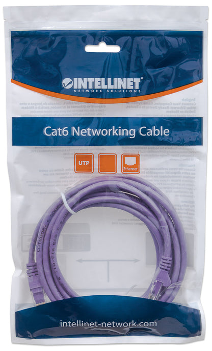 Cat6 U/UTP Network Patch Cable, 10 m (35 ft.), Purple Packaging Image 2