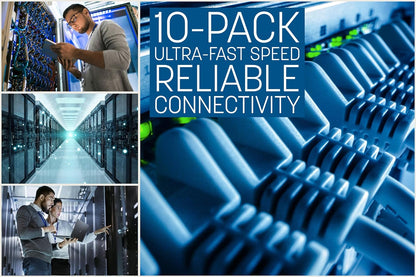 Cat6 U/UTP Slim Network Patch Cable, 10 ft., Blue, 10-Pack Image 4