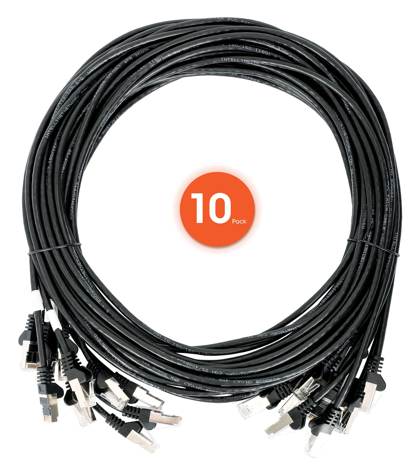 Cat6 U/UTP Slim Network Patch Cable, 3 ft., Black, 10-Pack Image 8