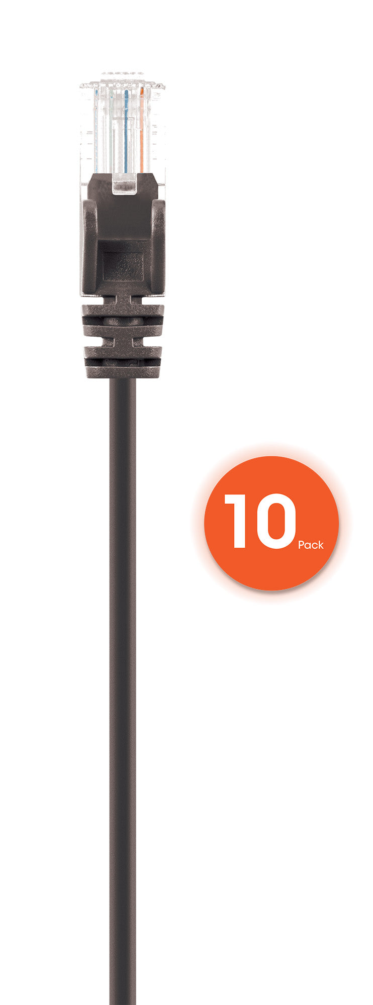 Cat6 U/UTP Slim Network Patch Cable, 5 ft., Black, 10-Pack Image 5