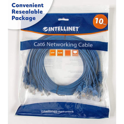 Cat6 U/UTP Slim Network Patch Cable, 20 ft., Blue, 10-Pack Packaging Image 2