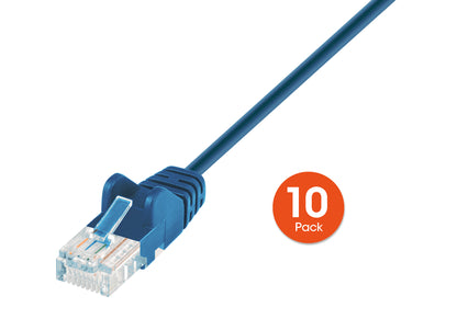 Cat6 U/UTP Slim Network Patch Cable, 20 ft., Blue, 10-Pack Image 4