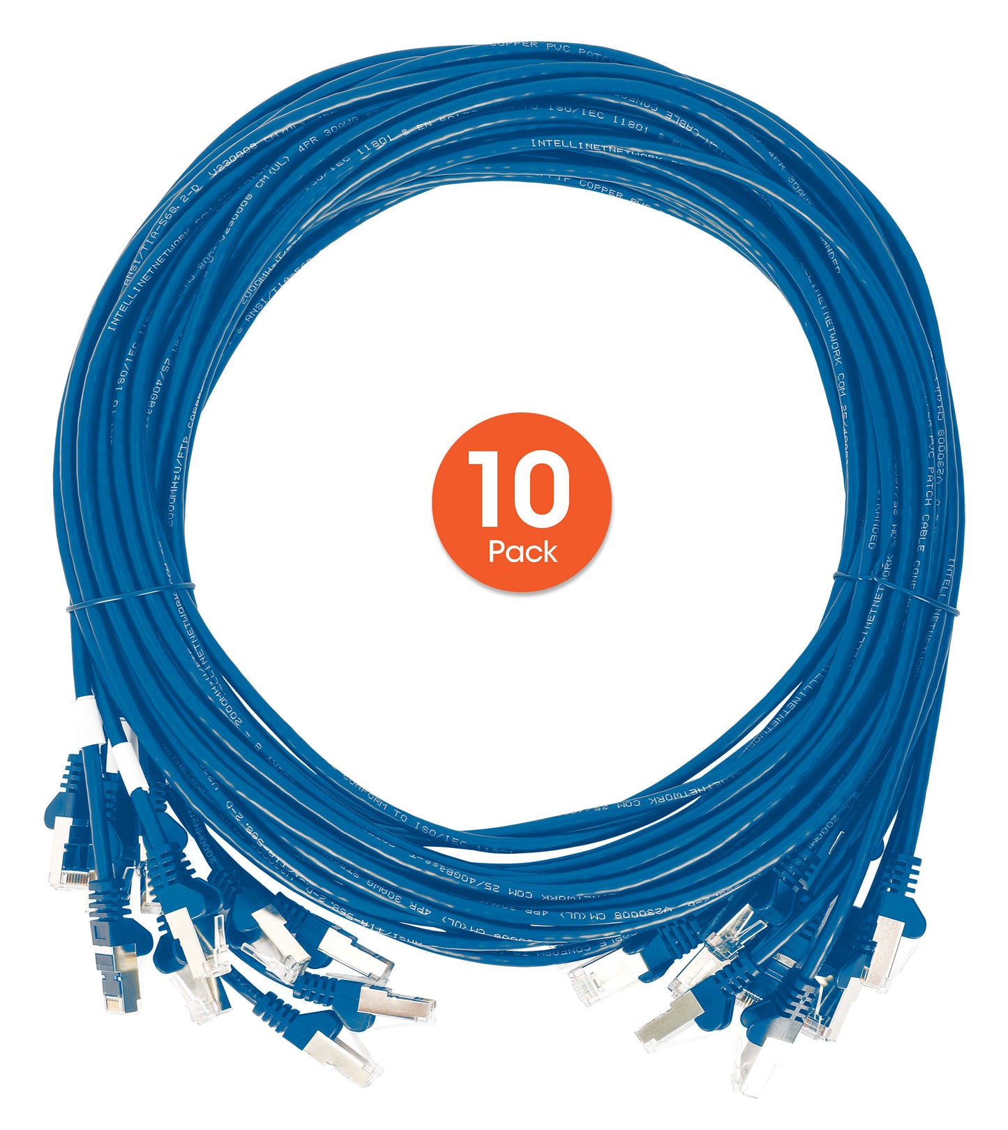 Cat6 U/UTP Slim Network Patch Cable, 20 ft., Blue, 10-Pack Image 8