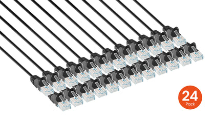 Cat6 U/UTP Slim Network Patch Cable, 0.5 ft., Black, 24-Pack Image 2