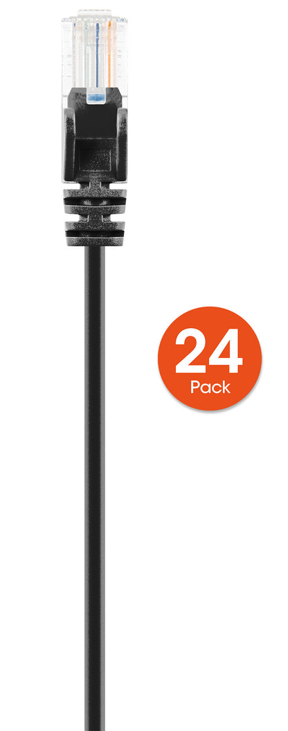 Cat6 U/UTP Slim Network Patch Cable, 0.5 ft., Black, 24-Pack Image 4