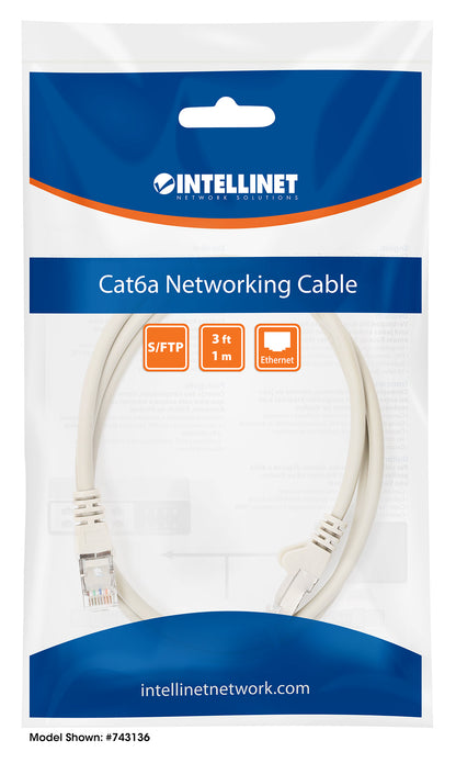 Cat6a S/FTP Network Patch Cable, 1 ft., Gray Packaging Image 2