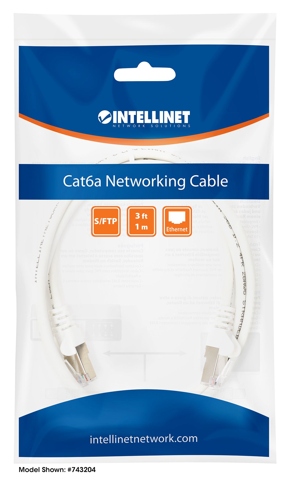 Cat6a S/FTP Network Patch Cable, 14 ft., White Packaging Image 2