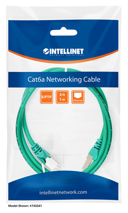 Cat6a S/FTP Network Patch Cable, 14 ft., Green Packaging Image 2