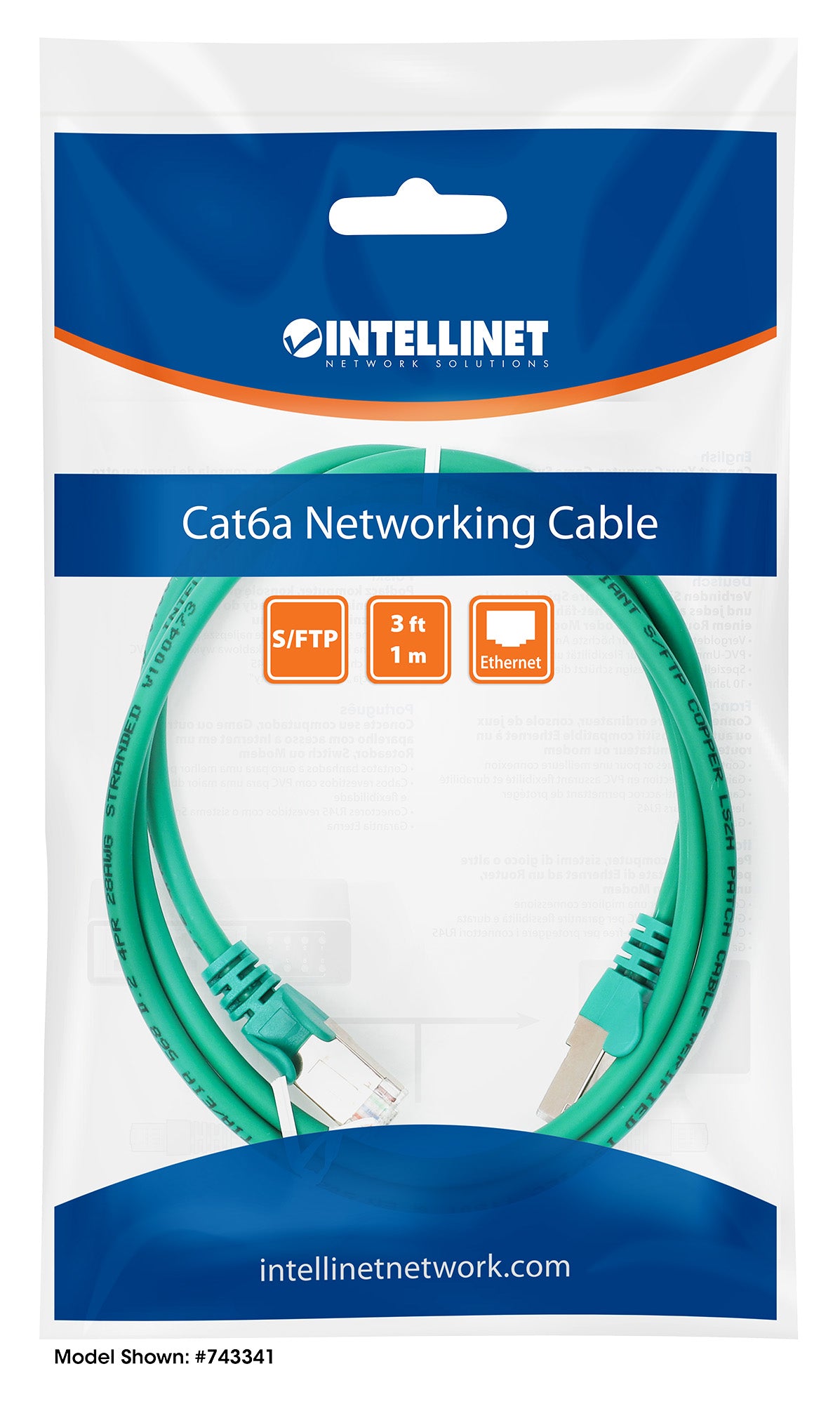 Cat6a S/FTP Network Patch Cable, 25 ft., Green Packaging Image 2