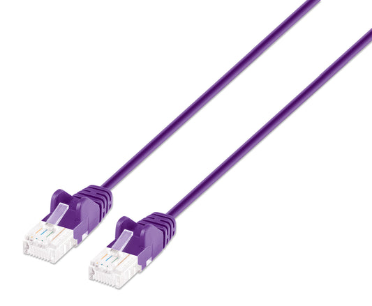 Cat6 U/UTP Slim Network Patch Cable, 7 ft., Purple Image 1