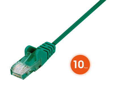 Cat6 U/UTP Slim Network Patch Cable, 1.5 ft., Green, 10-Pack Image 3
