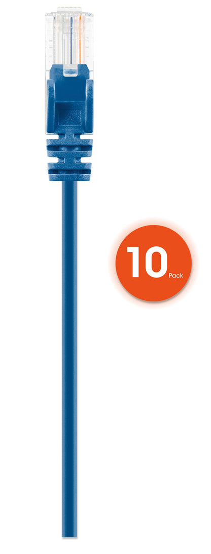 Cat6 U/UTP Slim Network Patch Cable, 0.5 ft., Blue, 10-Pack Image 4