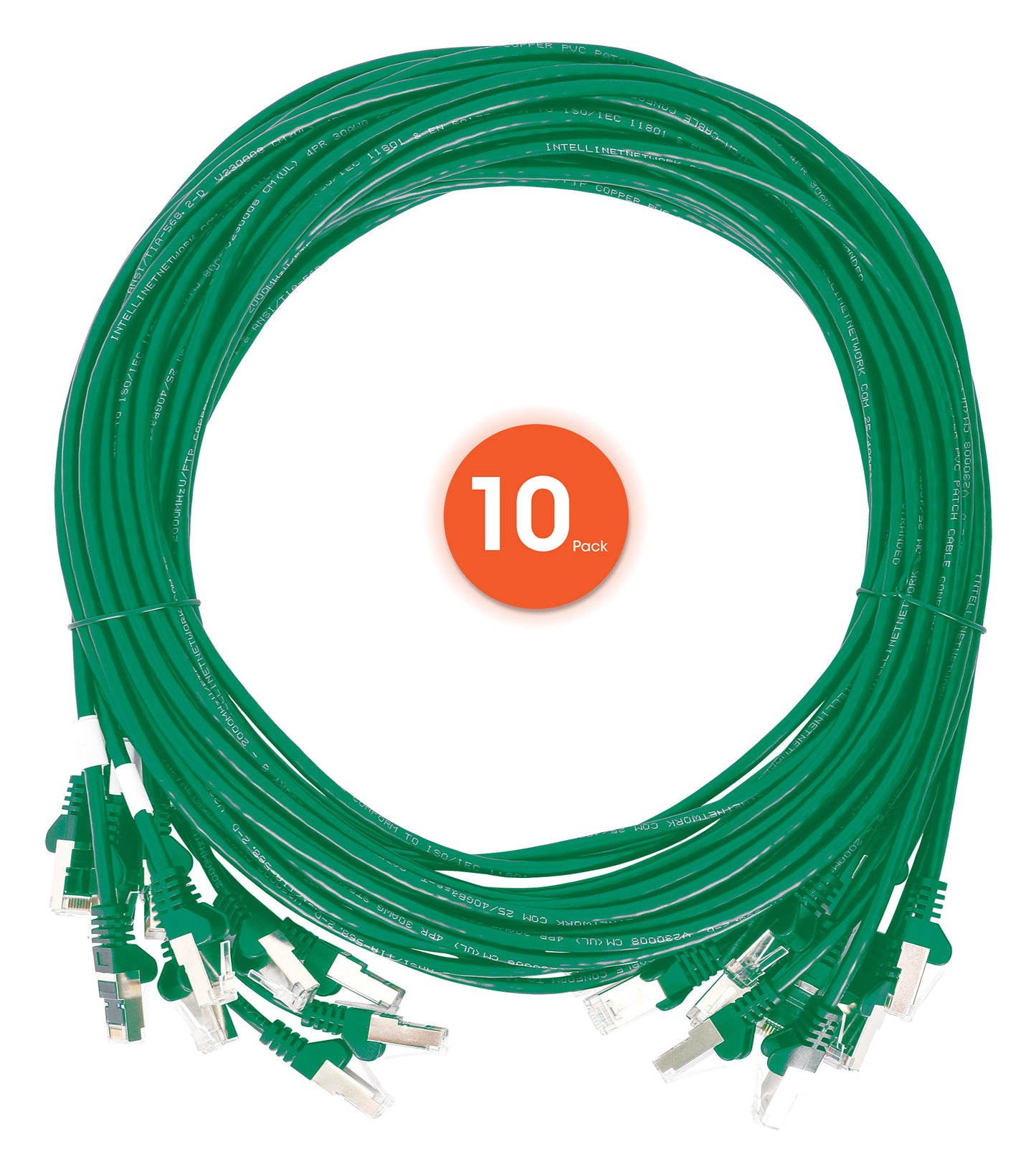 Cat6 U/UTP Slim Network Patch Cable, 0.5 ft., Green, 10-Pack Image 7