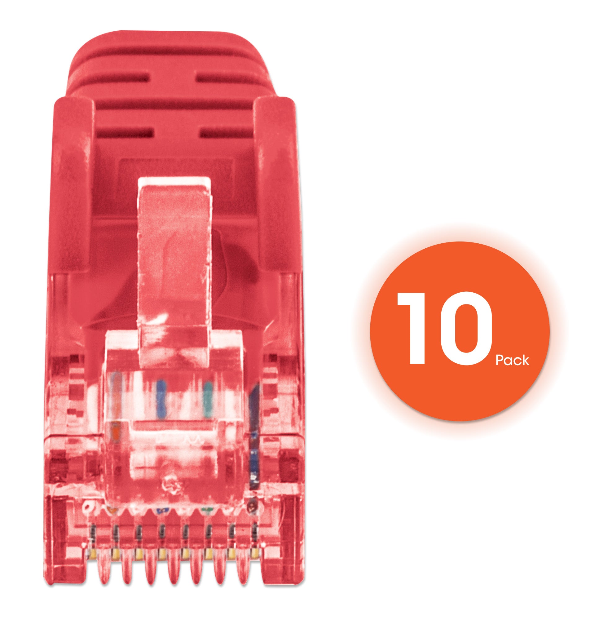 Cat6 U/UTP Slim Network Patch Cable, 1 ft., Red, 10-Pack Image 5