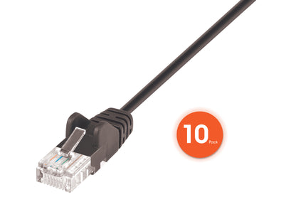 Cat6 U/UTP Slim Network Patch Cable, 1 ft., Black, 10-Pack Image 4