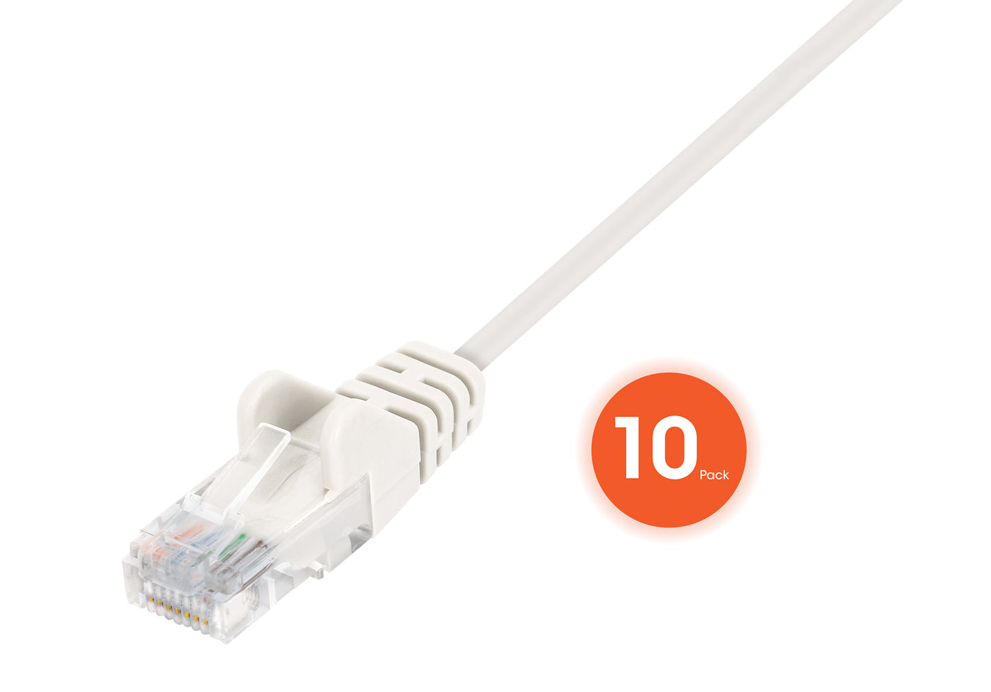 Cat6 U/UTP Slim Network Patch Cable, 1 ft., White, 10-Pack Image 3