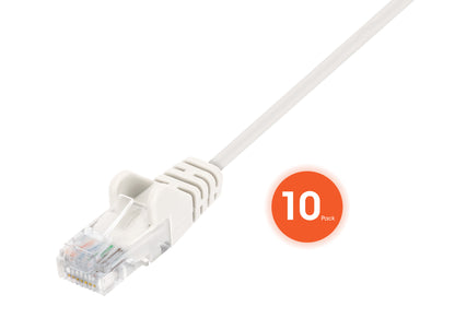 Cat6 U/UTP Slim Network Patch Cable, 1 ft., White, 10-Pack Image 3