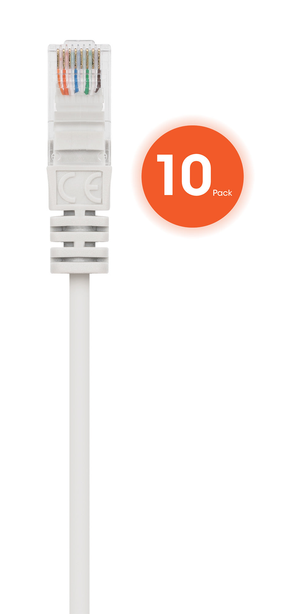 Cat6 U/UTP Slim Network Patch Cable, 1 ft., White, 10-Pack Image 4