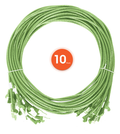Cat6 U/UTP Slim Network Patch Cable, 0.5 ft., Bright Green, 10-Pack Image 7