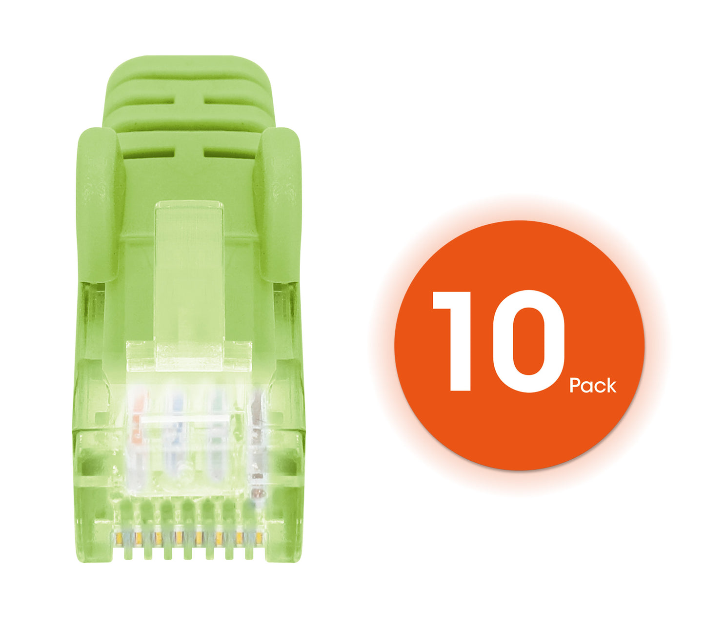 Cat6 U/UTP Slim Network Patch Cable, 1 ft., Bright Green, 10-Pack Image 5
